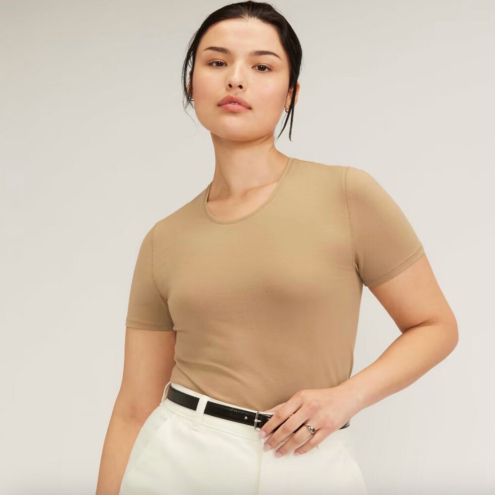 EUC Everlane Supima Form Crew Neck Tee - Tiger's Eye - Size XL